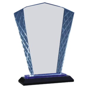 Fan Accent Glass on Blue & Black Base