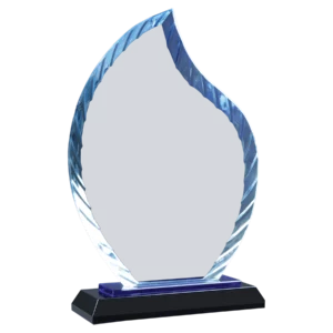 Flame Accent Glass on Blue & Black Base
