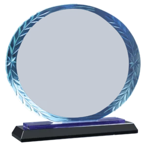 Oval Accent Glass on Blue & Black Base
