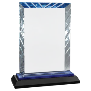 Rectangle Accent Glass on Blue Base