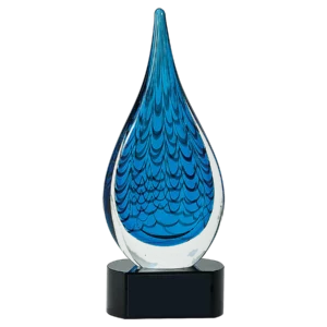 12 1/2" Blue Raindrop Art Glass