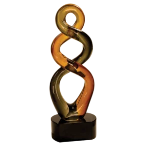 13 1/2" Brown Twist Art Glass