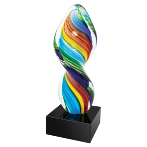 10 1/2" Rainbow Twist Art Glass