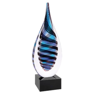 12 Blue, White & Black Twisted Rain Drop
