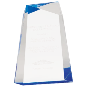 Blue Facet Wedge Acrylic