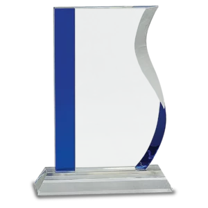 Blue Edge Crystal Wave on Clear Base