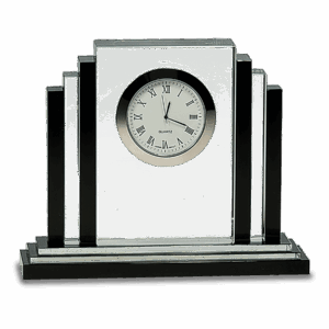 Clear Crystal with Clock and Black Crystal Trim