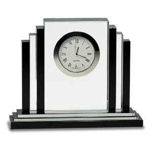 Clear Crystal with Clock and Black Crystal Trim