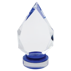 Diamond Crystal on Blue & Clear Round Base