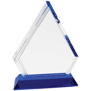 Crystal Diamond on Blue Pedestal Base