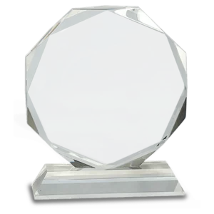 Clear Crystal Octagon on Clear Pedestal Base