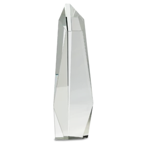 Clear Crystal Facet Slant-Top Tower