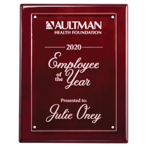 Clear Acrylic Plate on Rosewood High Gloss Plaque