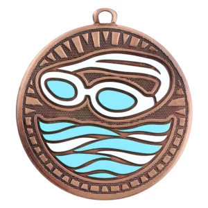 Swimming 2 3/8" Medal